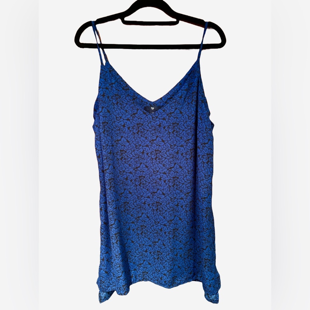 2/$15 - Blue & Black Floral Slip Dress (GAP)